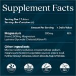 Doctor’s Best High Absorption Magnesium Glycinate Lysinate Supplement - 100% Chelated for Maximum Absorption - Magnesium for Sleep and Muscle Relaxation - 200 Mg Per Serving - 120 Tablets - Image 4
