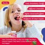 Magnesium Gummies for Kids - Magnesium Citrate + Vitamin B6 & D3 - Great Tasting Kids Magnesium Calm Gummies for Nerve Bone and Muscle Health for Kids Wellness, Vegan Strawberry Flavor 60 Count - Image 7