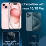 JETech Camera Lens Protector for iPhone 15 6.1-Inch and iPhone 15 Plus 6.7-Inch, 9H Tempered Glass, Anti-Scratch, Case Friendly, Does Not Affect Night Shots, HD Clear, 3-Pack - Image 3