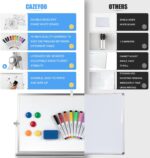 Dry Erase White Board, Cazeyoo Magnetic Desktop Whiteboard 16 x 12inch with Stand, 10 Markers, 4 Magnets and 1 Eraser, Portable Double-Sided White Board for Kids Drawing, Office, Home, School - Image 4