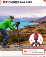 IFOOTAGE Cobra 3 Carbon Fiber Monopod with Pedal, 71" Professional Mono pod for Cameras, Portable Travel Mono Pod with Feet, Max Load 17.64 lbs, Compatible with Sony Canon Nikon DSLR Camera, C180F-P - Image 9