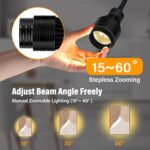 Pinspot Light Bar,6PC LED Pinspot Stage Lights Disco Ball Manual Zoom(15-60 Degree) 3200K Dimmable Warm White DMX Sound Activated Lights for Party Activities Live Show Concert Church Wedding - Image 4