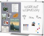 Combination Magnetic Whiteboard & Fabric Board,Dry Erase Board Bulletin Board 36x24inches Combo Vision Board for Wall,Home,School,Office - Image 2