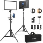 RALENO 13" LED Video Light, 2-Pack Bi Color Photography Lighting Kit with 75" Stand & Phone Clip, CRI 95+ Studio Lights with 8000mAh Built-in Battery for TikTok/YouTube/Live Streaming/Videography - Image 2
