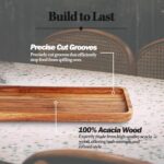 Set of 3 Versatile Acacia Wood Serving Trays - Elegant Wooden Platters for Home Decor, Cheese, Fruit, and Charcuterie Presentation - Ideal for Hosting and Entertaining - Image 7