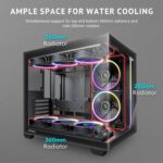 Antec C5 ARGB, 7 x 120mm ARGB PWM Fans Included, Up to 10 Fans Simultaneously, Type-C 3.2 Gen 2 Port, Seamless Tempered Glass Front & Side Panels, 360mm Radiator Support, Mid-Tower ATX PC Case - Image 6