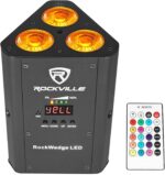 Rockville RockWedge LED 54W RGBWA+UV Battery Powered Par Light, Wireless DMX, Rechargeable, Compact Design, for DJs and Events - Image 2