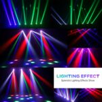 LED Mini Spider Moving Head Light 8x5W Beam Stage Lights RGBW Sound Activated DMX-512 Control for DJ Party Bar Disco Show Wedding Event Stage Lighting - Image 8