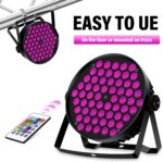 LED Par Lights, 90W 60 LED RGBW 4IN1 Stage Uplights Sound Activated Auto Play by Remote & DMX Control for Events Wedding Church Party DJ Live Show DJ Stage Lighting 2 Pack - Image 4