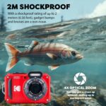 Kodak PIXPRO WPZ2 Rugged Waterproof Shockproof Digital Camera 16MP 4X Optical Zoom 1080P Full HD Video, 2.7" LCD (Red) Bundle with Camera Case, SanDisk 32GB microSDHC Card (4 Items) - Image 5
