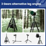 Fotopro 59" Carbon Fiber Travel Tripod, Compact Camera Tripod with Metal Ball Head, Detachable Monopod with Quick Release Plate and Bag, Load up to 8KG/17.63lbs - Image 5