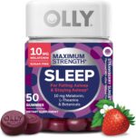 OLLY Max Strength Sleep Gummy, 10mg Melatonin, L-Theanine, Chamomile, Lemon Balm, Sugar Free, Vegetarian Sleep Aid, Strawberry - 50 Count - Image 2