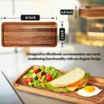 Set of 3 Versatile Acacia Wood Serving Trays - Elegant Wooden Platters for Home Decor, Cheese, Fruit, and Charcuterie Presentation - Ideal for Hosting and Entertaining - Image 8