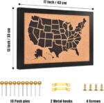 Cork Board Map of The United State, 17" X 13" Bulletin Boards for Walls with 10 Pins, Travel Tracker Map for Office, School and Home (US-MAP-3343) - Image 6