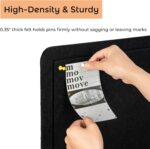 Foldable Large Felt Bulletin Board for Wall 72"x 48", Decorative Picture Framed Display Board with Self-Adhesive Tape for School, Home, Kitchen & Office Walls, Includes 30 Pins, Black - Image 5