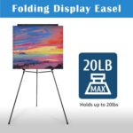 Falling in Art Aluminum Flip Chart Display Easel Stand with Adjustable Floor for Boardroom, Whiteboard, Paper Pads, Signage, 63 1/2'' High, Black - Image 6