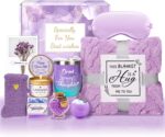Birthday Gifts for Women Self Care Gifts Get Well Soon Gifts, Lavender Relaxation Spa Gift Basket Sets with Luxury Flannel Blanket, Unique Mothers Day Mom Gifts Basket for Mom Wife Grandma Sister - Image 2