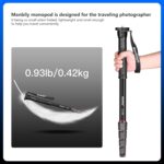 Manbily 65-Inch Camera Monopod, 5 Sections Aluminum Travel Monopod for Canon Nikon Sony DSLR Cameras Video Camcorder, Compact Portable Lightweight（E-222） (Red) - Image 5