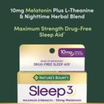 Melatonin by Nature's Bounty, Sleep3 Maximum Strength 100% Drug Free Sleep Aid, Dietary Supplement, L-Theanine & Nighttime Herbal Blend Time Release Technology, 10mg, 30 Tri-Layered Tablets - Image 4