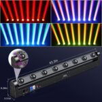 8 Eye LED Beam Wall Washer Lights,120W RGBW 4IN1 Strobe Moving Head DJ Light Bar 180 ° Tilt DMX and Sound Control Stage Lighting Bar for Party Light dj Disco Lights Wedding Club KTV Live House-2PC - Image 4