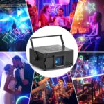 U`King Party Lights RGB Stage Lighting Beam Animation 3D Laser Lights Patterns with DMX512 Sound Activated Remote Control for Festival Bar Nightclub Wedding Live Show Church(2PCS) - Image 6