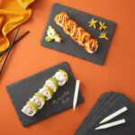 Juvale 6 Pack Mini Slate Charcuterie Boards Set with Chalk - Individual Stone Serving Plates for Cheese, Sushi, Food (6x8.7 in) - Image 6