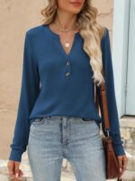 ANRABESS Women's Long Sleeve Shirts 2025 Fall Henley Dressy Loose Casual Tops Trendy Blouses Cute T-Shirts Outfits Clothes - Image 7