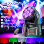 U`King Moving Head Light RGBW Stage Lighting DJ Lights 7 x 10W LED Beam Spotlight 9/14 CH Wash Light with DMX and Sound Activated for Party Church Wedding Bar Christmas Halloween Disco (2 Pack) - Image 3