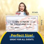 Giant Dry Erase Check - 16" x 32", Reusable Big Oversized Blank Check for Presentation - Great Photo-Op for Fundraisers, Charity & Donation Events - Image 6
