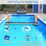 Jasonwell Pool Toys Games Set - 3 in 1 Pool Volleyball Net Basketball Hoop Ring Toss Game Inflatable Floats Water Floating Volleyball Swimming Pools Party Game Accessories Toy Gift Kids Teens Adults - Image 8