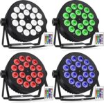 18 LED Par Lights, 90W RGBW 4IN1 LED Stage Par Can Light Sound Activated Auto Play by Remote & DMX Control for Events Wedding Party DJ Stage Live Show 4 Pack - Image 8