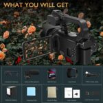 6K Camcorder Video Camera 64MP IR Night Vision Vlogging Camera for YouTube 18X Digital Zoom 4.0 Inch Touch Screen Video Camera with WiFi, Microphone, Remote Control, 64GB SD Card,Stabilizer - Image 8