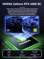 T1-Pro Mini Gaming PC Core i9-13900HK/RTX4060 8G GDDR6,Mini Gaming Computer 64GB RAM DDR5-5200,2TB PCIe4.0 SSD,Adjustable RGB Light,WiFi6E/BT5.3/2.5G LAN/USB-C 4K@60Hz Win11 Pro Desktop PC - Image 4