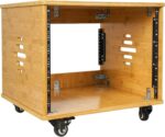 Sound Town DIY 8U Solid Carbonized Bamboo Studio Rack w/ 16" Depth, Ventilation, Rubber Feet, Casters for Recording Room, PA/DJ Equipment, Home Audio (STBR-8UW) - Image 2