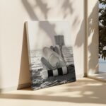 Poster Master Beach Canvas - Woman Reading Book Print - Straw Hat Art - Black and White Photography Wall Design - Vacation Art - Ocean or Beach House Decor - Available in 8x10 to 30x40 - Image 7
