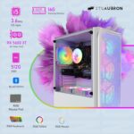 STGAubron Gaming Desktop PC, Radeon RX 5600 XT 6G GDDR6, Intel Core i5 3.2G up to 3.6G, 16G RAM, 512G SSD, 600M WiFi, BT 5.0, RGB Fan x 6, RGB Mouse Pad, Windows 10 Home, White - Image 6