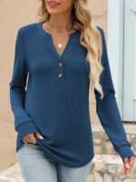 ANRABESS Women's Long Sleeve Shirts 2025 Fall Henley Dressy Loose Casual Tops Trendy Blouses Cute T-Shirts Outfits Clothes - Image 4