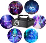 DJ Laser Party Lights, 3D Animation RGB Laser Stage Lighting, DMX512 Music Sound Activated Disco Projector Lights, Remote Control Beam Effect Scan Light for Bar Wedding Nightclub Live Show - Image 5
