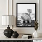 Poster Master Woman Reading Book Print - Beach Poster - Vacation Art - Black and White Photography Wall Design - Straw Hat Art - Ocean or Beach House Coastal Decor - 8x10 UNFRAMED Wall Art - Image 4