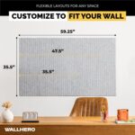 Office Cork Board, 59"x36" | 15 Pack | Felt Tiles for Wall, Tac Board, Large Felt Board, Wall Protector for Dart Board, (Gray Marble Slats) - Image 4