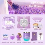Birthday Gifts for Women Self Care Gifts Get Well Soon Gifts, Lavender Relaxation Spa Gift Basket Sets with Luxury Flannel Blanket, Unique Mothers Day Mom Gifts Basket for Mom Wife Grandma Sister - Image 3