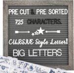 Grey Felt Letter Board - 10x10 Inch, Pre Cut 725 Letters, First Day of School, Classroom Decor, Baby Announcements - Image 2