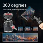 Mini Ball Head with 1/4" Hotshoe Mount Adapter 360 Degree Rotatable Aluminum Tripod Head for DSLR Cameras HTC Vive Tripods Monopods Camcorder Light Stand - Image 9