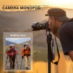 Manbily 65-Inch Camera Monopod, 5 Sections Aluminum Travel Monopod for Canon Nikon Sony DSLR Cameras Video Camcorder, Compact Portable Lightweight（E-222） (Red) - Image 7