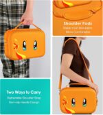 ivoler Carrying Storage Case for Nintendo Switch/Switch OLED Model,Portable Travel All Protective Hard Messenger Bag Soft Lining 18 Games for Switch Console Pro Controller & Accessories (Orange) - Image 7