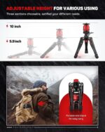 IFOOTAGE Mini Tripod for Camera, Professional Tabletop Tripod with Pedal for Photography, Small Tripod Max Load up to 17.64 lbs, Desktop Tripod Compatible with Sony, Nikon, Canon DSLR Camera, Base-P - Image 6