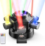 Moving Head DJ Lights, 150W RGBW 4-in-1 LED 6 Arms Disco Stage Light with Mixed Lighting Effects, DMX-512 & Sound Activated & Remote Control, Laser Party Lights for Bar, Wedding, Club and Live House - Image 2