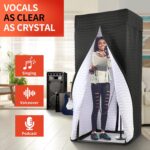 Portable Vocal Booth - Studio Grade Echo-Free Recording Booth for Voiceover, Podcast & Singing, Home Studio/Sound Isolation Booth with Light & Travel Bag (Wave-BLK+WHT, L) - Image 3