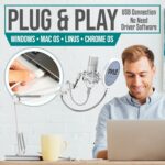 Pyle USB Condenser Microphone Streaming Kit - Professional Computer/Mac Mic Audio Cardioid Boom with Adjustable Arm Stand & Pop Filter for Podcast, Gaming, Studio, YouTube - Image 3