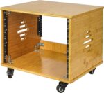 Sound Town DIY 8U Solid Carbonized Bamboo Studio Rack w/ 16" Depth, Ventilation, Rubber Feet, Casters for Recording Room, PA/DJ Equipment, Home Audio (STBR-8UW) - Image 5